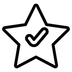 star with check mark sign icon