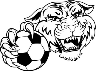 A tiger soccer football ball animal sports team mascot