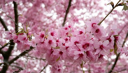 Fototapeta premium pink cherry blossom branch. High quality photo