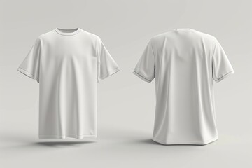 Oversized t-shirt mockup in front, side and back views, design presentation for print