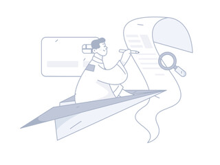 Credit card bill character flat vector concept operation hand drawn illustration
