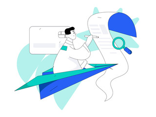 Credit card bill character flat vector concept operation hand drawn illustration
