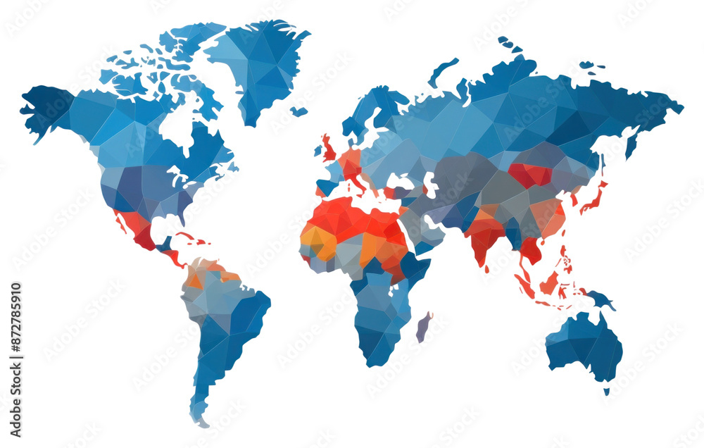 Canvas Prints PNG World map splattered topography abstract.