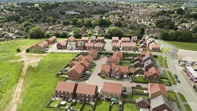 New build housing estate in North Yorkshire, England