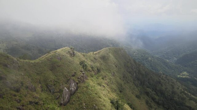 The aerial view of the landscape at Ella in Sri Lanka