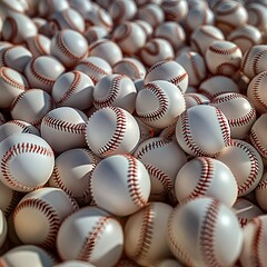 Piled Baseballs from Above, Capturing the Texture and Detail