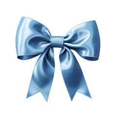Naklejka premium Blue silky bow isolated on transparent background