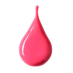 Obraz premium Glossy pink drop made out of lipstick, isolated on transparent background