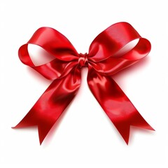 Fototapeta premium Red Ribbon on White Background