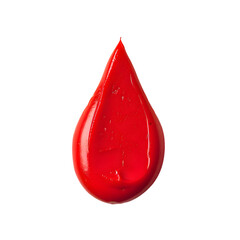 Obraz premium Red drop made out of plasticine, isolated on transparent background