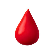 Obraz premium Red drop made out of plasticine, isolated on transparent background