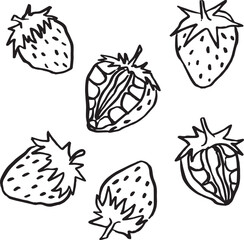 Set Illustration of Strawberries