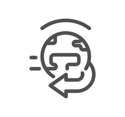 Obraz premium Global navigation related icon outline and linear vector. 