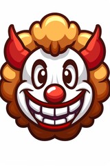 Obraz premium A cartoon clown with red hair and a broad grin
