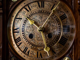 Classic grandfather clock with wooden case and brass pendulum, the timepiece illustrating the cultural significance and mechanical ingenuity of early horology 
