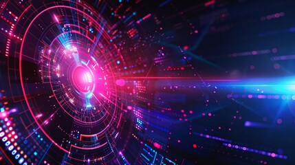 Fototapeta premium Futuristic abstract big data technology background with high tech elements and data driven designs