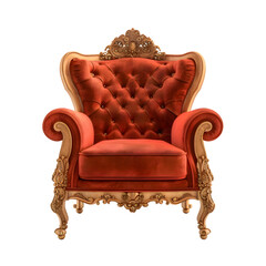 Vintage classic armchair isolated on transparent background
