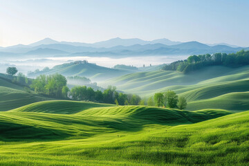 Obraz premium Mountain pastures, green grasslands