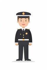 Obraz premium A man in police uniform stands with hands in pockets