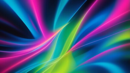 Fototapeta premium abstract blur background with vibrant neon colors such as electric blue, hot pink, and lime green