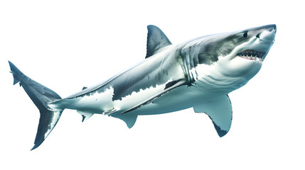 White shark isolated on transparent background