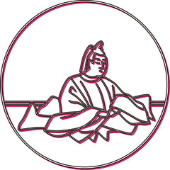 カラーシャドウ円形百人一首　紀友則