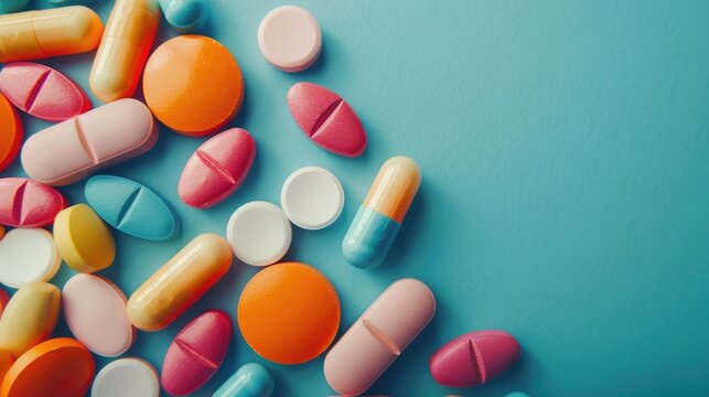 Antidepressant Medication Pills with Space for Text Healthcare Ideas