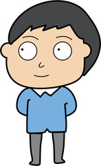 Cute Boy Cartoon Character Full Body Vector