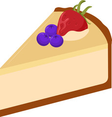 Cake slice Illustration. Slice of cake. Dessert clipart.