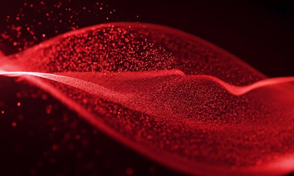 abstract red wave with particles background