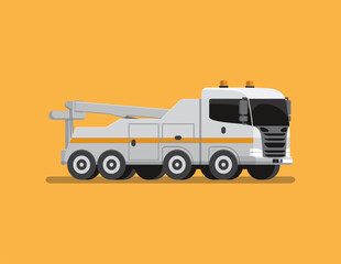 Truck Towing Lorry Flat Vector
