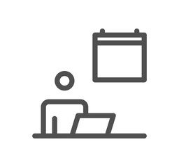 Calendar icon outline and linear vector.	
