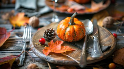 Autumn themed restaurant menu