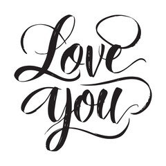 Love You typography in vector