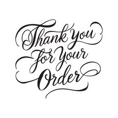 Thank you for your order typography in vector