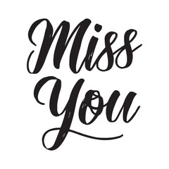 Miss you typography in vector