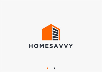 storage house logo design vector silhouette illustration