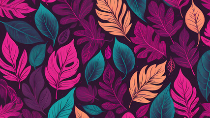 Clustered 3D leaves in a pop art style with vibrant hues.