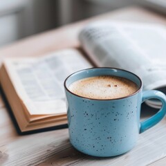 Cup of Coffee on Wooden Table