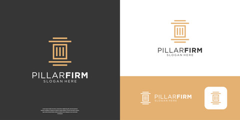 Minimalist pillar law firm logo design inspiration.