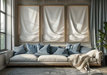"Interior Photography of Children's Room with Three Large Frames"