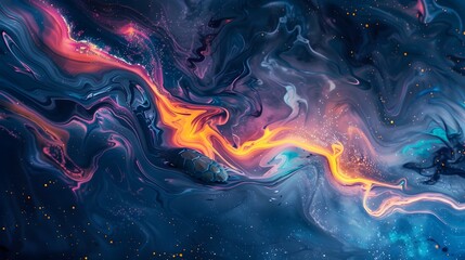 Captivating Underwater Dreamscape with Swirling Vibrant Colors and Surreal Aesthetic