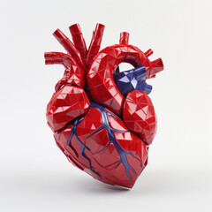 Naklejka premium human heart model on white background