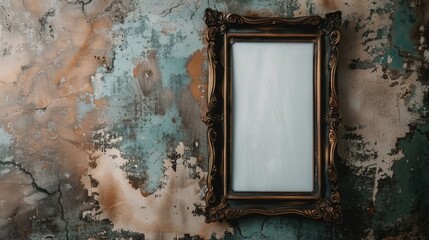 Old picture frame with empty space for text
