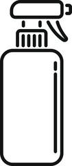 Simple black and white icon of a spray bottle, perfect for representing cleaning products and sanitation