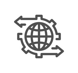 Global business related icon outline and linear vector.	
