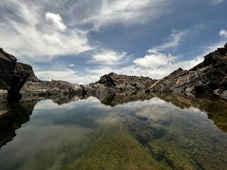 Near the Father Sidotti Landing Monument in Yakushima JAPAN, there is a beach where you can enjoy the magnificent terrain, geological formations and huge rocks.