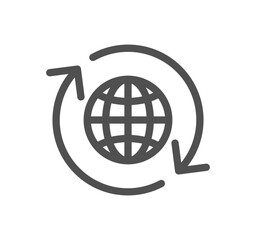 Globe related icon outline and linear vector.   © PaleStudio