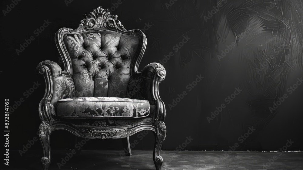 Poster Vintage chair in monochrome isolation