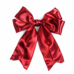 Red Bow on White Background